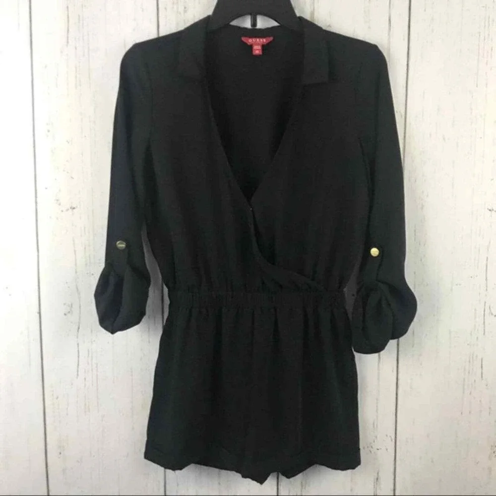Guess Black‎ Long Sleeve Romper